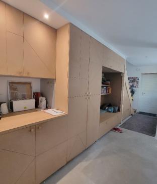 Placard d’entrée en vert foncé : une touche chic et naturelle