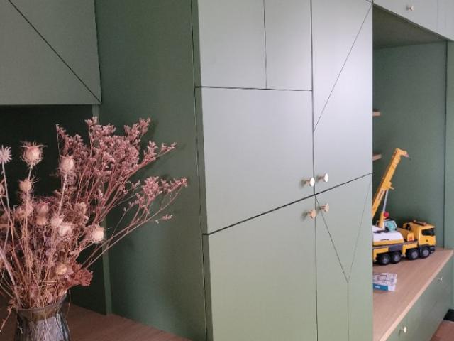 Placard d’entrée en vert foncé : une touche chic et naturelle